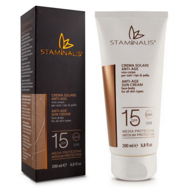 Stamintalis Crema Solare Anti-Age Viso e Corpo SPF 15 | Protezione Media e Anti-Age - 200 ml 2 Progetto senza titolo9 1