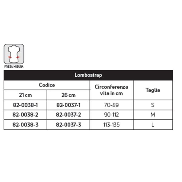 Tutore Donjoy Lombostrap 3 padded MISURE